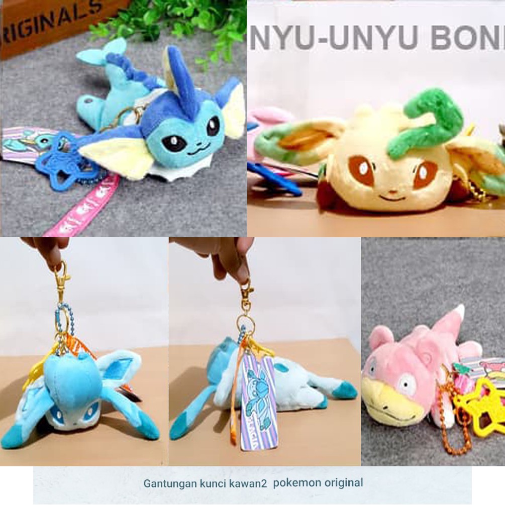 Keychain Boneka Pokemon Impor pikachu mew yadon mizugorou animal gantungan kunci