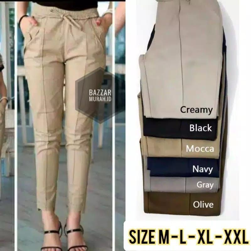 BAGGY PANTS PREMIUM AMERICAN DRILL GRADE A CELANA PANJANG WANITA CELANA KANTOR KERJA