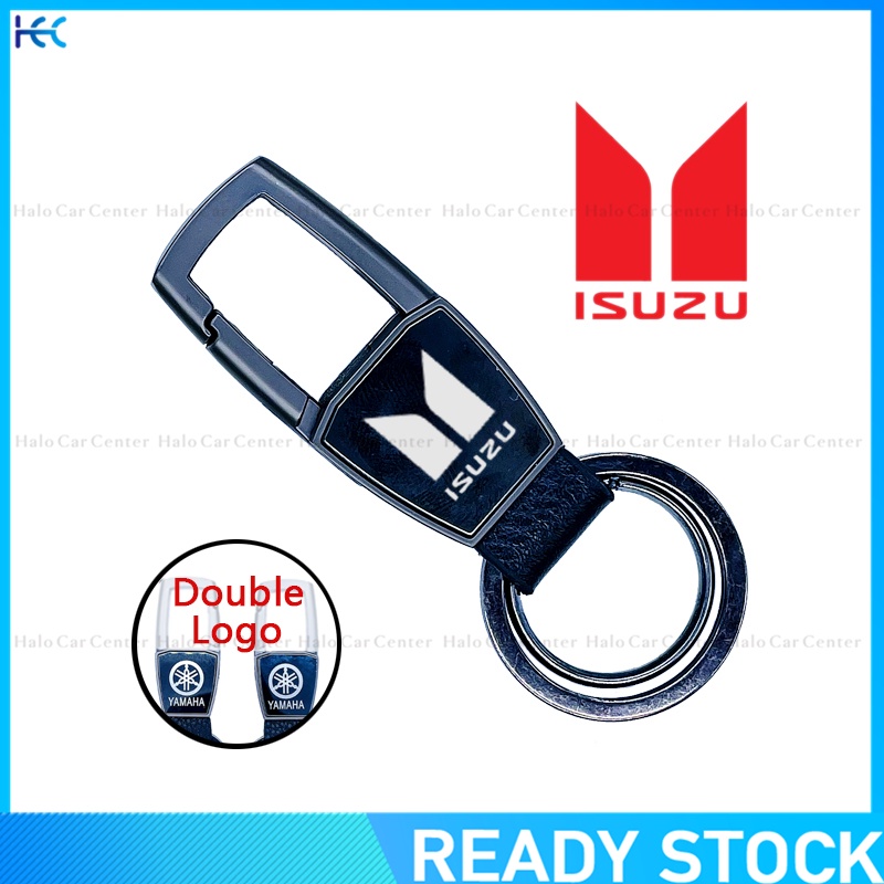 【Double Side Print】Creative Alloy Meta keychain with logo for Isuzu