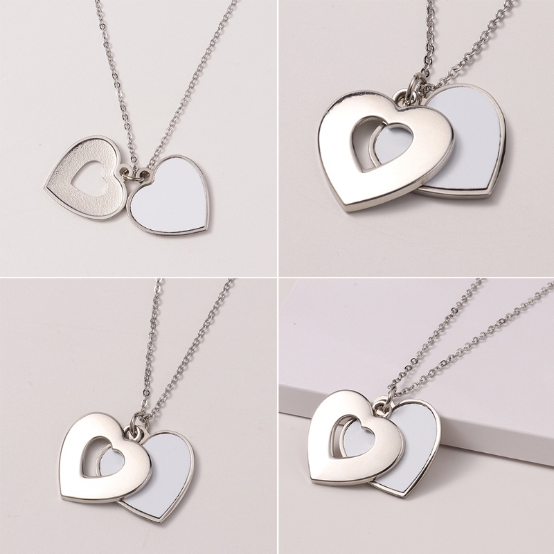 SIY Heart-shaped / Round Hollow Necklace Flat Chain Pendant Jewelry Valentine