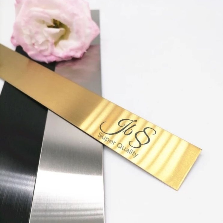 LIST STRIP HAIRLINE GOLD 100MM×P:305CM×T:0.8MM STAINLESS SS 201 - LIST INTERIOR/DEKORASI