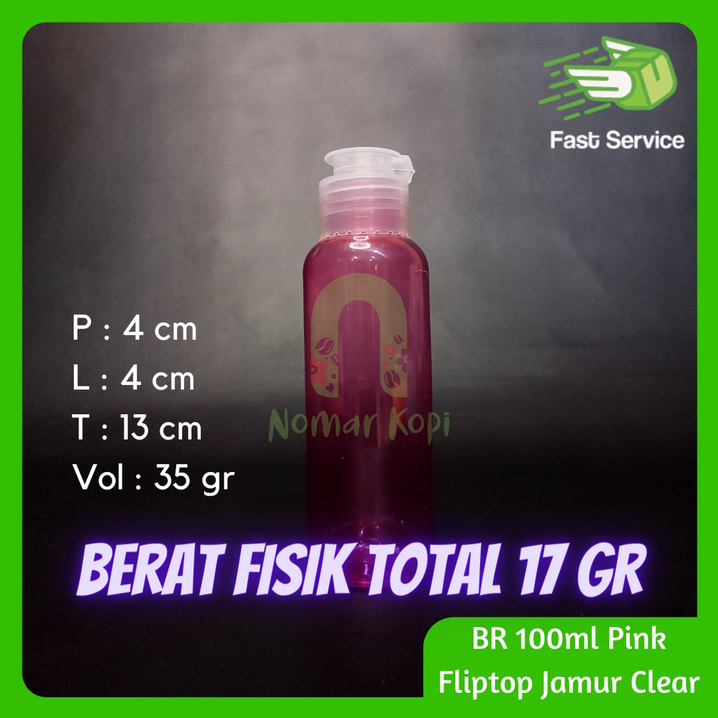 Botol 100ML BR PINK Fliptop Jamur