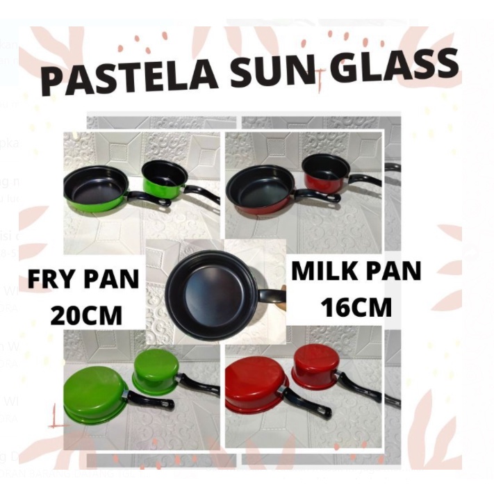 [COD] PANCI SET TEFLON MILK PAN PASTELLA SET FRYPAN ISI 2 PCS SUN GLAS MISTER ORDER