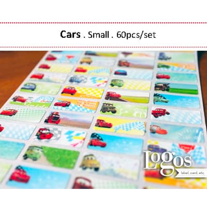 

HNVHH877 Cars Sticker. Name Label Small. Stiker nama anak lucu