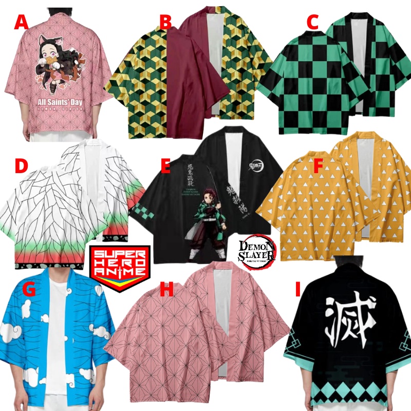 Kimono Demon Slayer Jubah Kostum Anak Jepang Cosplay Japan Impor Anime Manga Kimetsu No Yaiba Dewasa