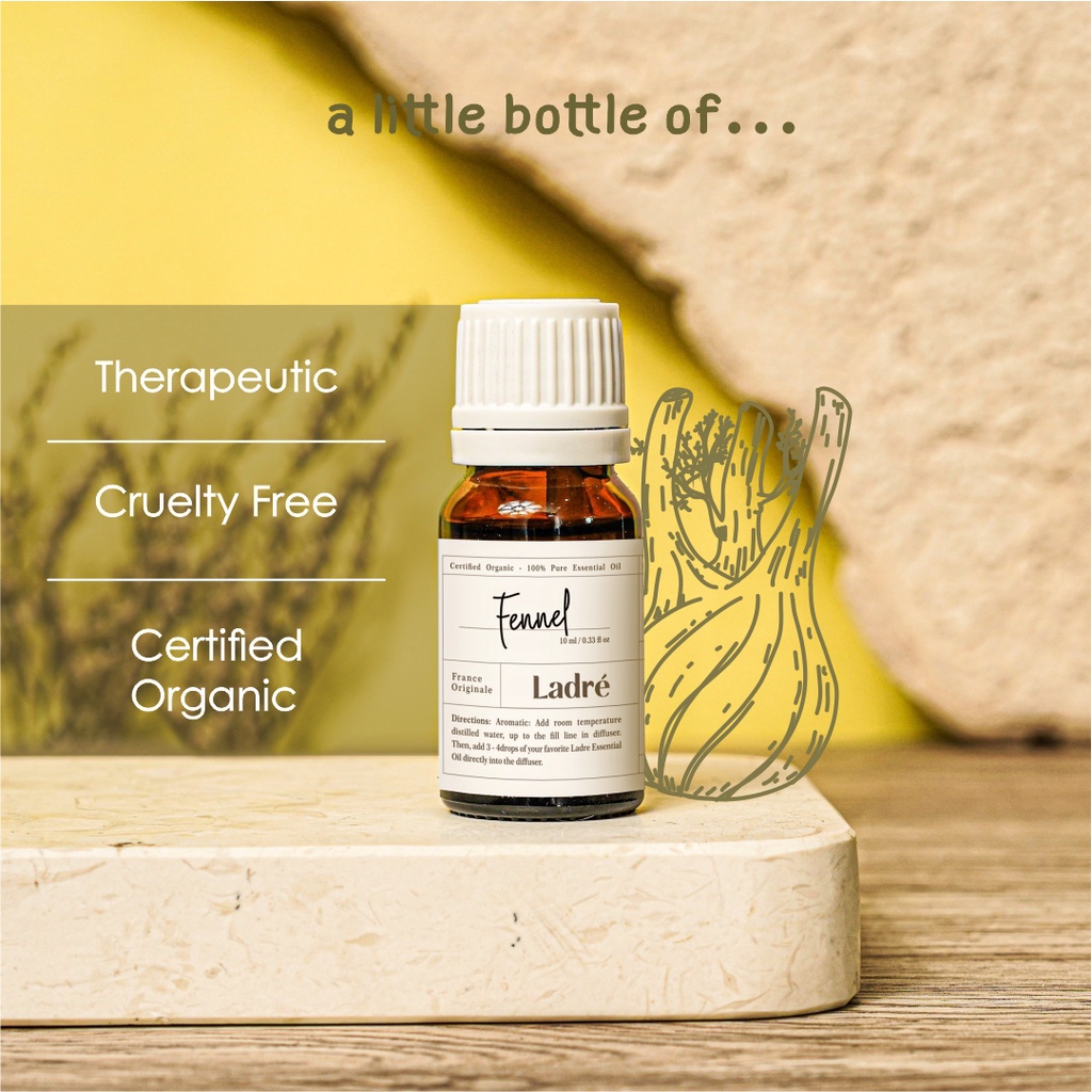 Ladre Fennel Essential Oil Diffuser Humidifier Minyak Esensial Difuser Air Purifier Aromatherapy EO