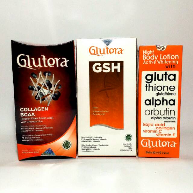 SALE  1 BOX GLUTERA COLLAGEN BCAA & 1 BOX GLUTERA L-GLUTATHIONE (GSH) & BODY LOTION