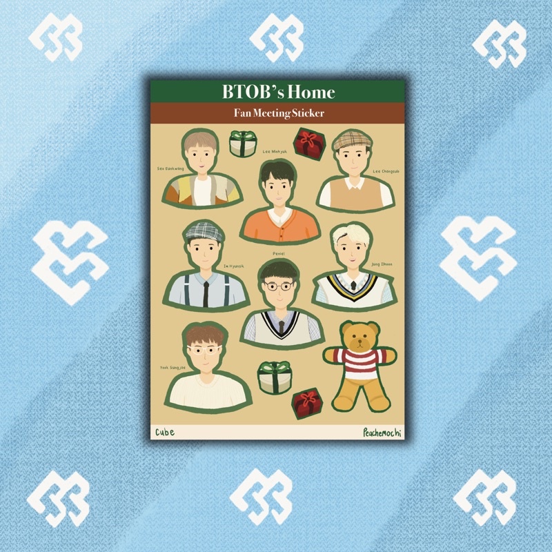 

BTOB HOME FANMEETING CHARACTER KISSCUT A6 STICKER OT7 JOURNALLING STICKER VINYL DOFF