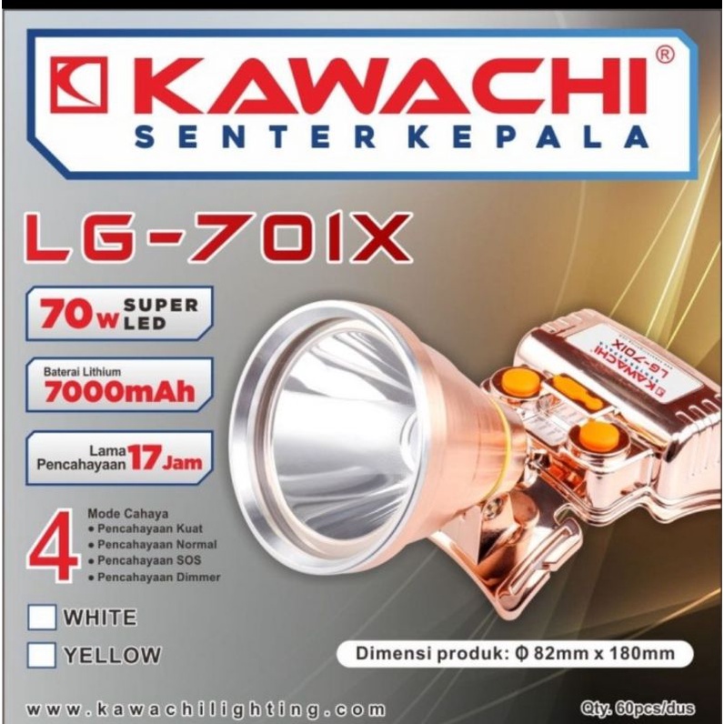 Kawachi Senter Kepala LED 70 Watt LG-701X Cahaya Putih
