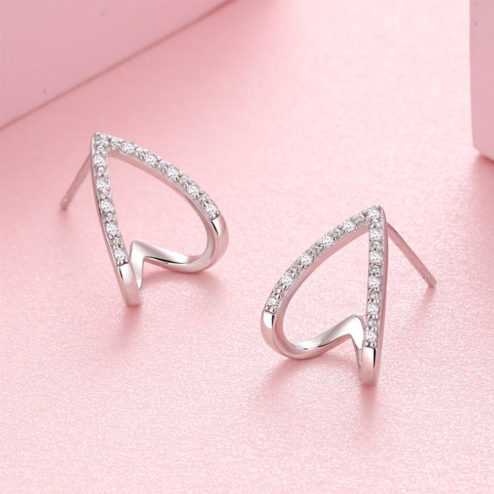 Needway   Stud Earring Aksesoris Hadiah Berongga Kepribadian Geometris Kristal Perhiasan Fashion