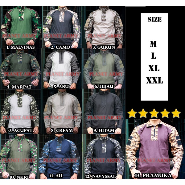 Baju Tactical / Baju BDU Combat kaos tactical bdu / baju tactical / bdu lengan panjang combat loreng