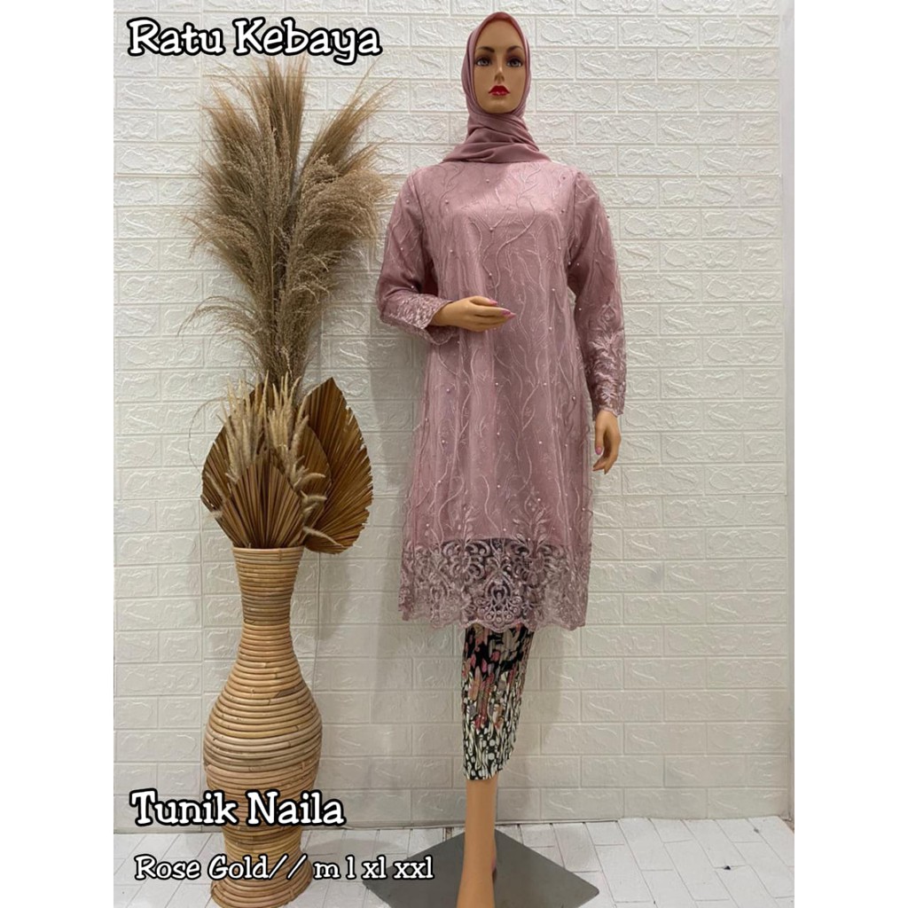 PROMO SET TUNIK TULLE MUTIARA BORDIR NASWA / SET TUNIK TULLE MUTIARA BORDIR / TUNIK KONDANGAN