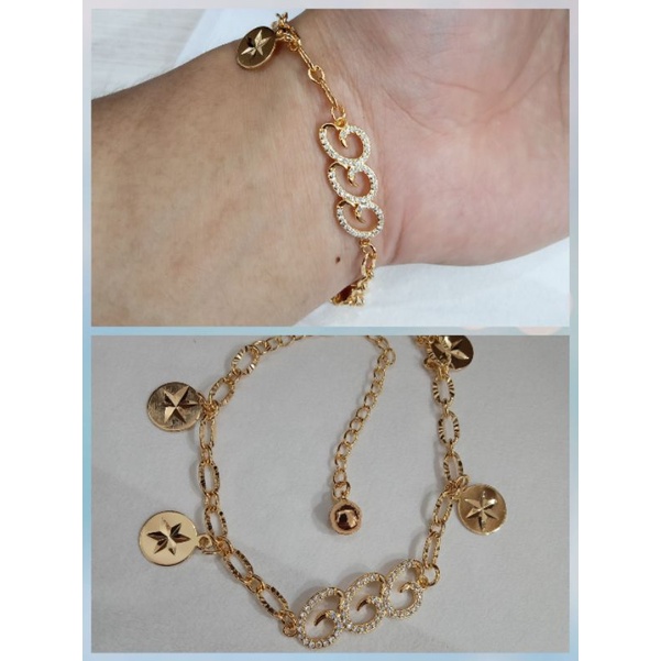 XcK311.Gelang tangan xuping wanita berlapis emas uk18cm.