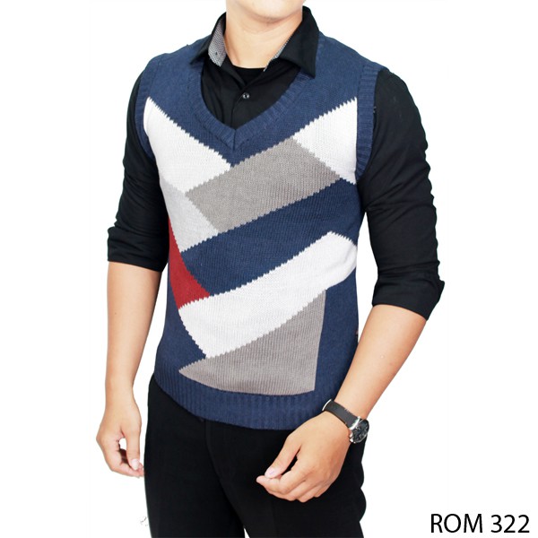 Rompi Rajut Pria Rajut Multi Colour – ROM 322