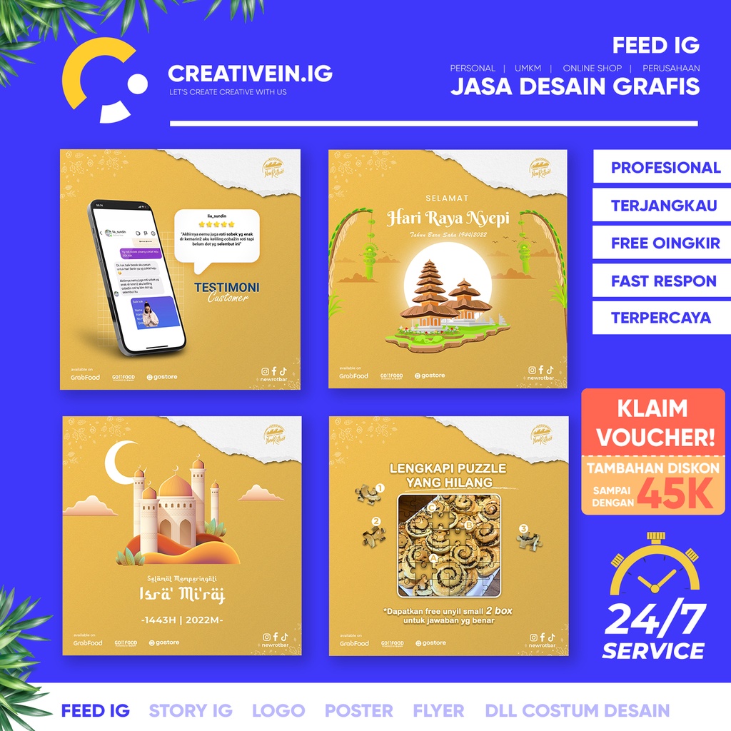 JASA DESAIN GRAFIS FEED INSTAGRAM. TERJANGKAU DAN PROFESIONAL (jaminan uang kembali jika tidak memua