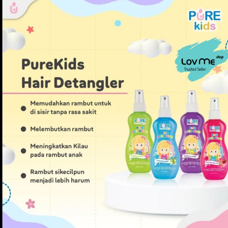 lov me❤️ Pure Kids Hair Detangler - Pelembut Rambut Tidak kusut 200ml