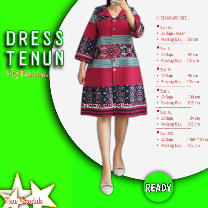 BAJU DRESS TENUN IKAT ETNIK WANITA JEPARA/ DRES TENUN JEPARA/ TUNIK TENUN JEPARA/ DRESS TENUN NTT
