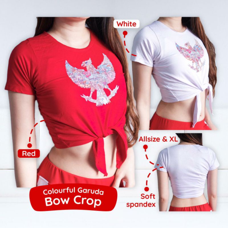 baju croptop senam garuda agustusan merah putih olahraga zumba fitness murah