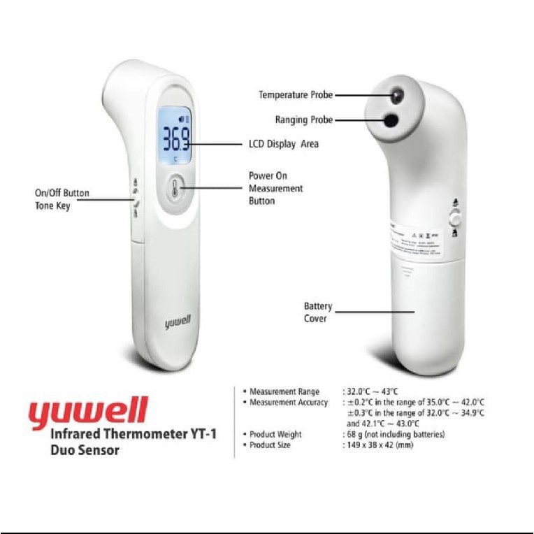 Yuwell Thermometer Head THERMOMETER INFRARED / THERMOMETER NON CONTACT