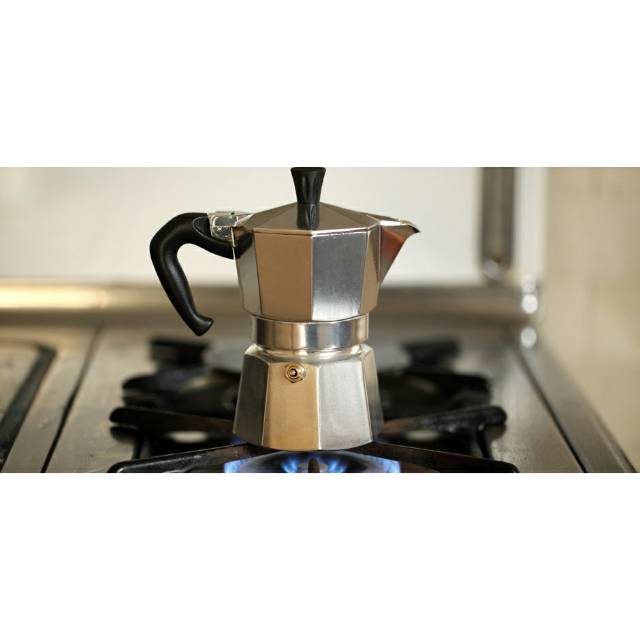 Espresso Coffee Maker Moka Pot Teko Stovetop Filter JF112 - Silver