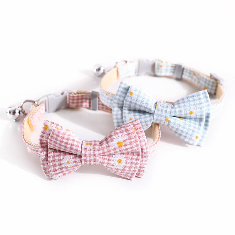 Kalung Dasi Kupu-Kupu adjustable Motif Bunga daisy Untuk Anjing / Kucing