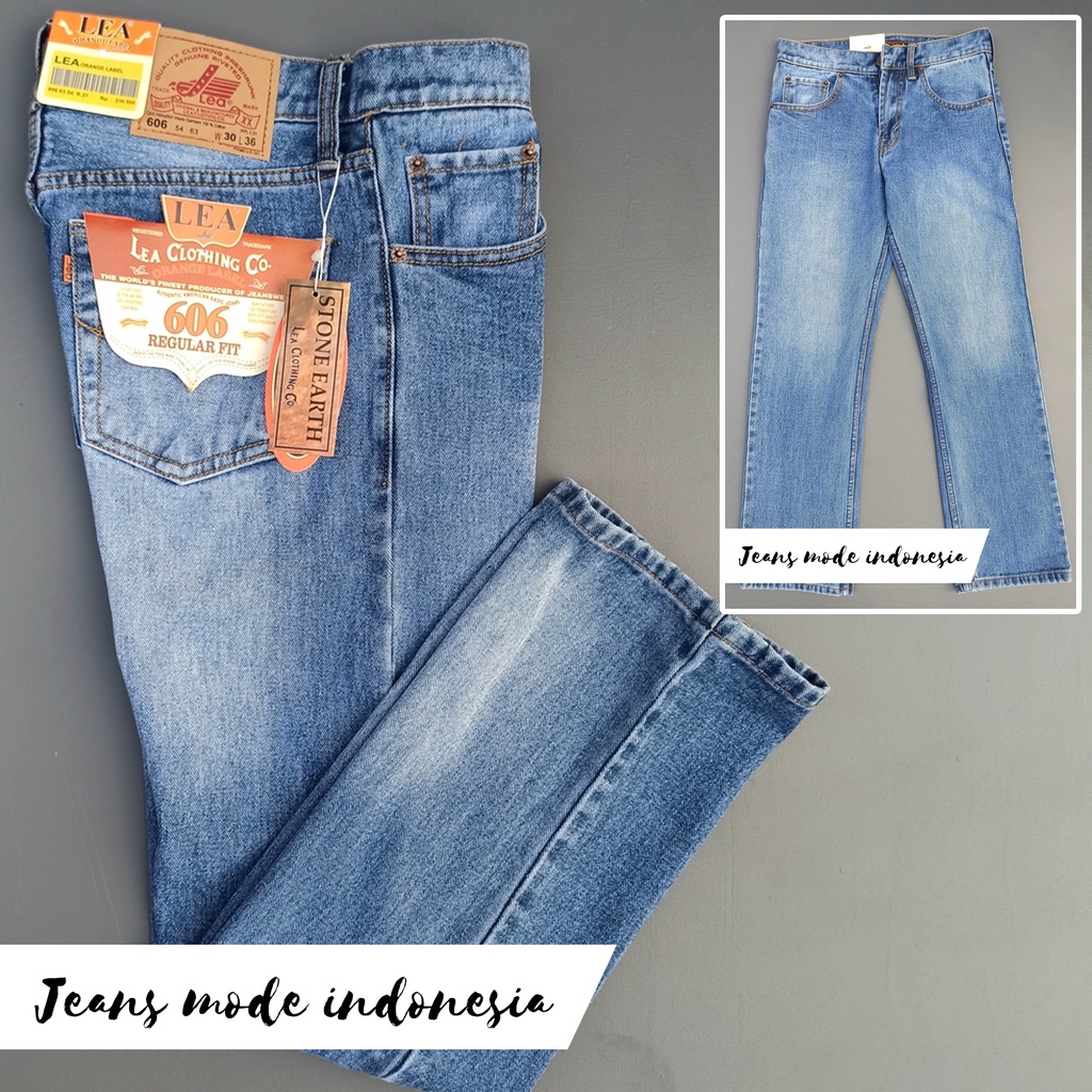 JEANS TERBARU LEA 606 BLUE WOSH QUALITY DENIM PREMIUM BASIC JINS REGULER/ / Celana model Standar Levis Original / BILLY JAZZ