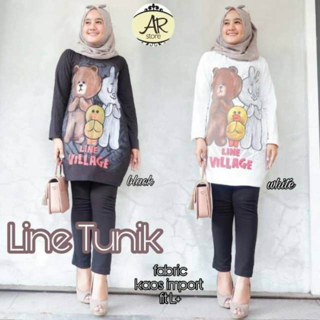 Line Tunik, TUNIK WANITA MUSLIM CANTIK FIT XXL LD 100-112 BAHAN KAOS IMPORT TERMURAH CANTIK OOTD