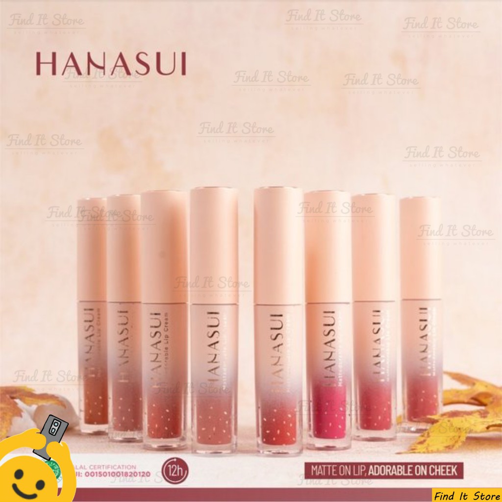 Hanasui Mattedorable Lip Cream Matte | Boba Edition Series | Matcha Series | BPOM | Waterproof 2in1 Lip &amp; Blush On