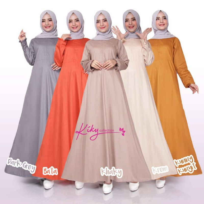 Gamis Katun Jepang Premium Ori Cantik Murah Model Basic Polos S M L XL Jumbo