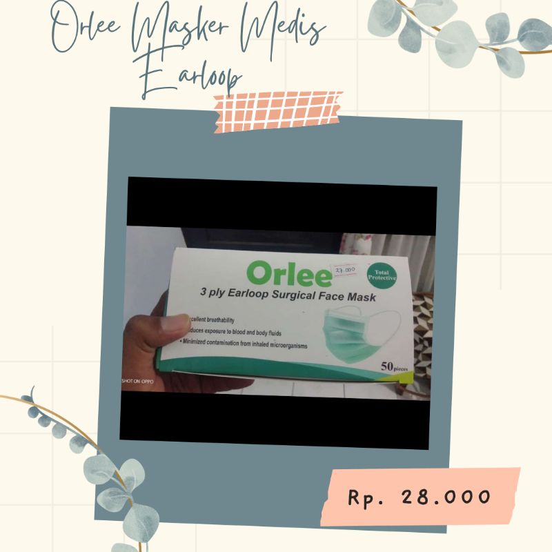 Orlee Masker Earloop/Headloop - Orlee Masker MEDIS Earloop/Headloop Murah - Orlee Cantol - Orlee Hij