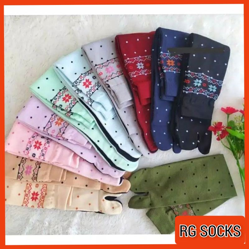 KAOS KAKI JEMPOL MOTIF NILON MUSLIMAH DEWASA MOTIF POLCADOT