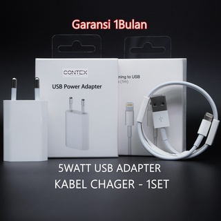 CONTEX - KABEL + ADAPTOR USB (1 PAKET) - 5W CHARGER - KABEL DATA - KABEL -  BEKAS - BARU