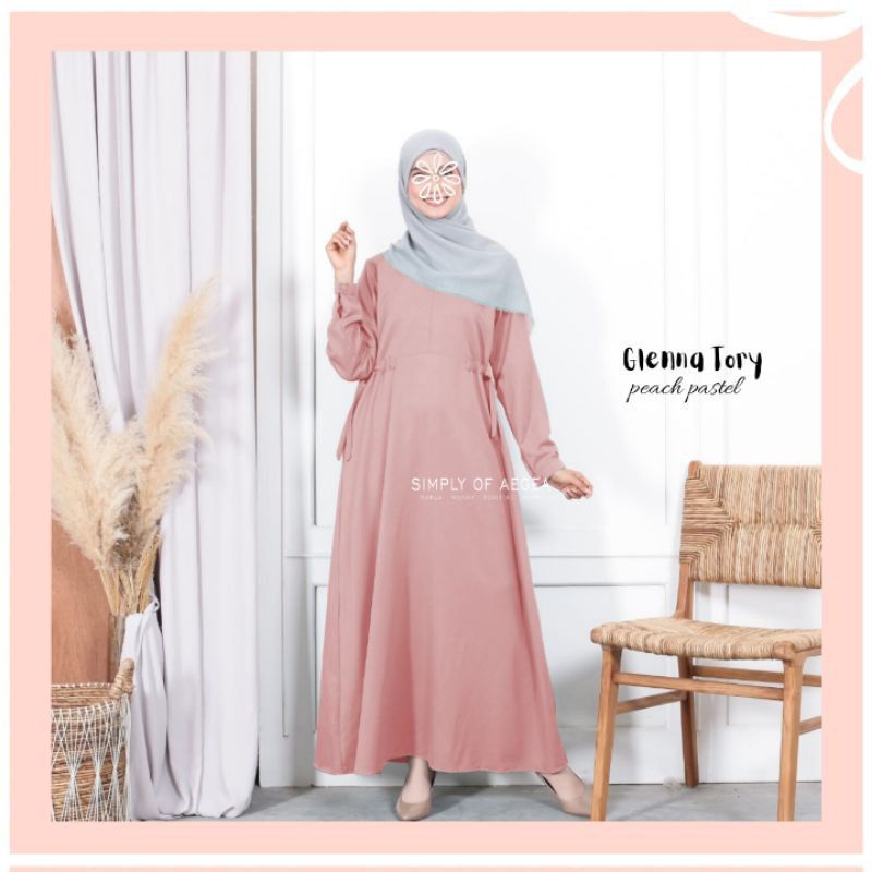 Gamis glenna tory Peach Pastel (M)- Simply of Aegea Ori