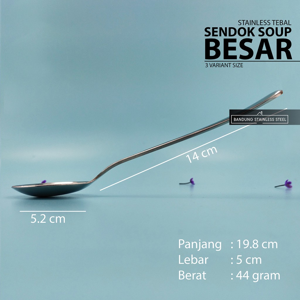 3pcs Sendok Bulat Stainless Tebal Sup Soup Spoon Es Krim Dessert Finishing Halus Hotel Standar