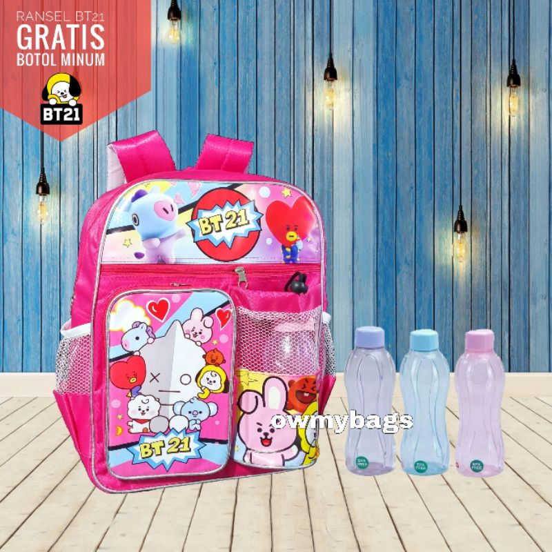 Tas Sekolah Anak Karakter Kartun GRATIS Botol Minum / Tas Anak TK SD / Tas LOL / Tas Frozen