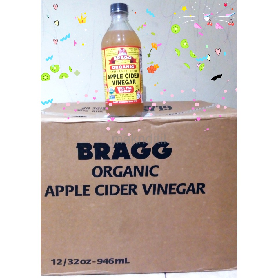 

bragg. apple cider vinegar. cuka apel murni 100ml