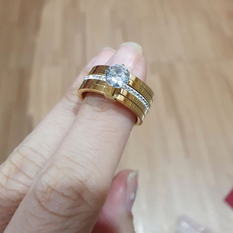 Cincin Titanium asli Premium Quality Anti karat ring Stainless steel ori