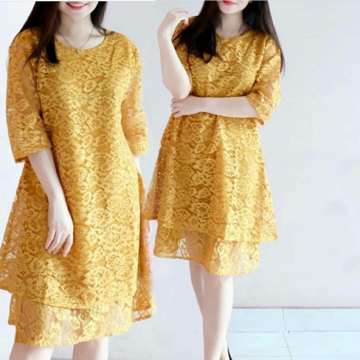 *[MCFK] Dress Valia / Dress Korea Wanita Kekinian / Dress Brukat Terbaru Wanita Elegant / Dress Terbaru Viral