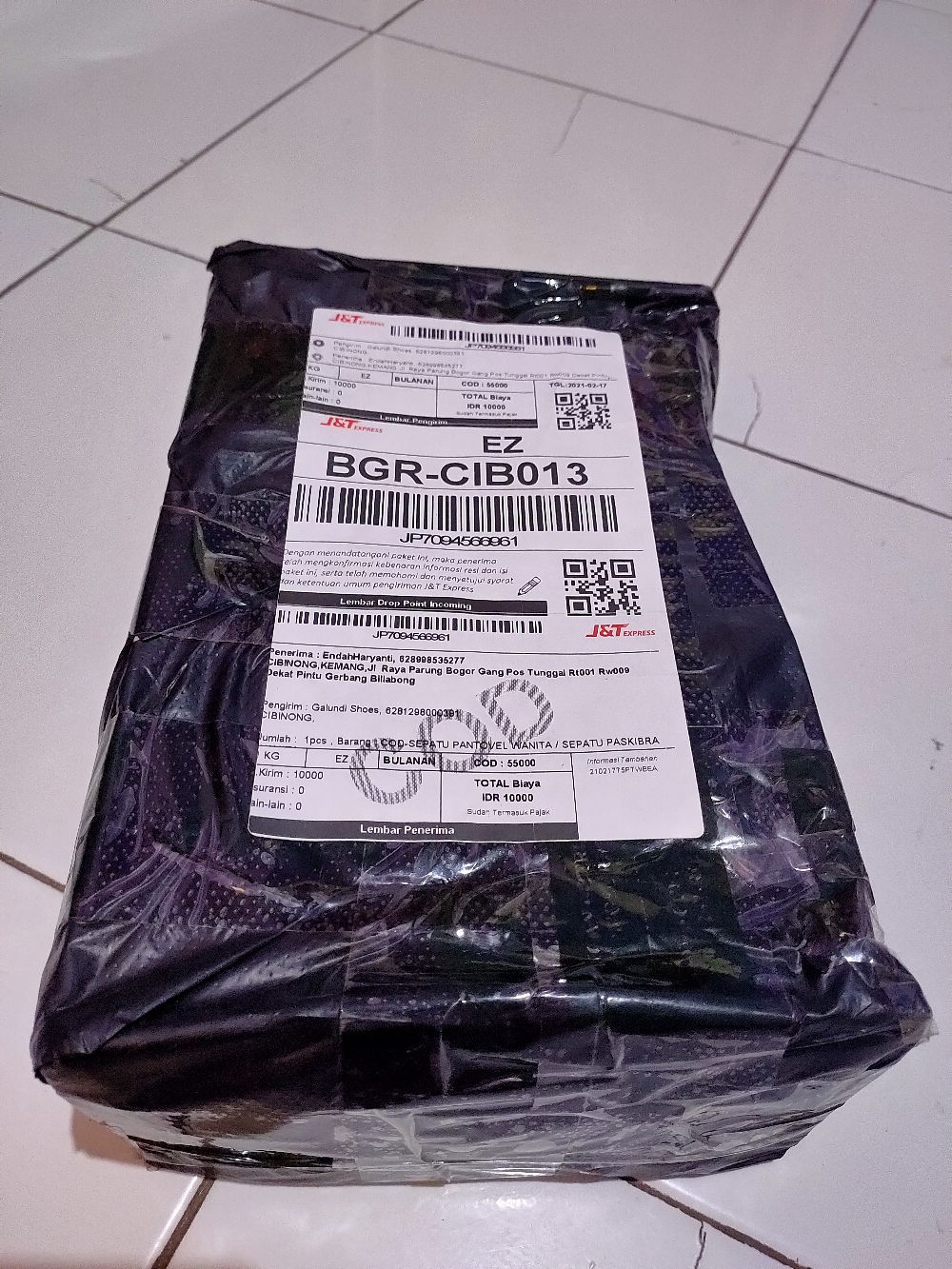 Cod-sepatu Pantovel Wanita / Sepatu Paskibra Wanita Hitam/putih