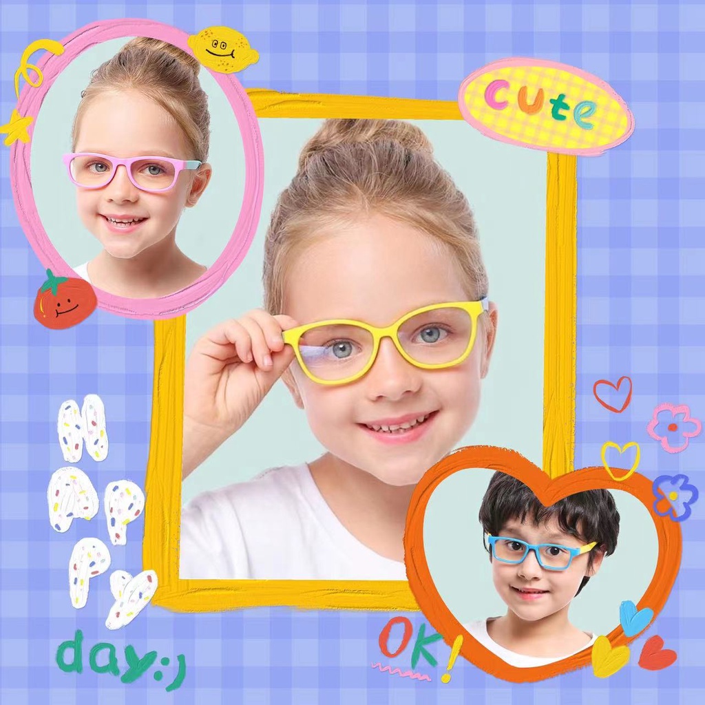 rowling (ka-132) Kacamata Anak NewTrend Silikon/Fashion Anak Unisex Terbaru anti radiasi  Blue Light Bulat High Quality Import