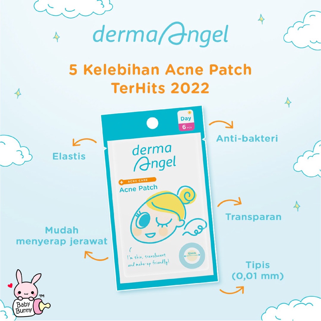 ❤ BELIA ❤ DERMA ANGEL (✔️BPOM)  Acne Patch Day Night | Plester Jerawat Transparan | Intensive Gel