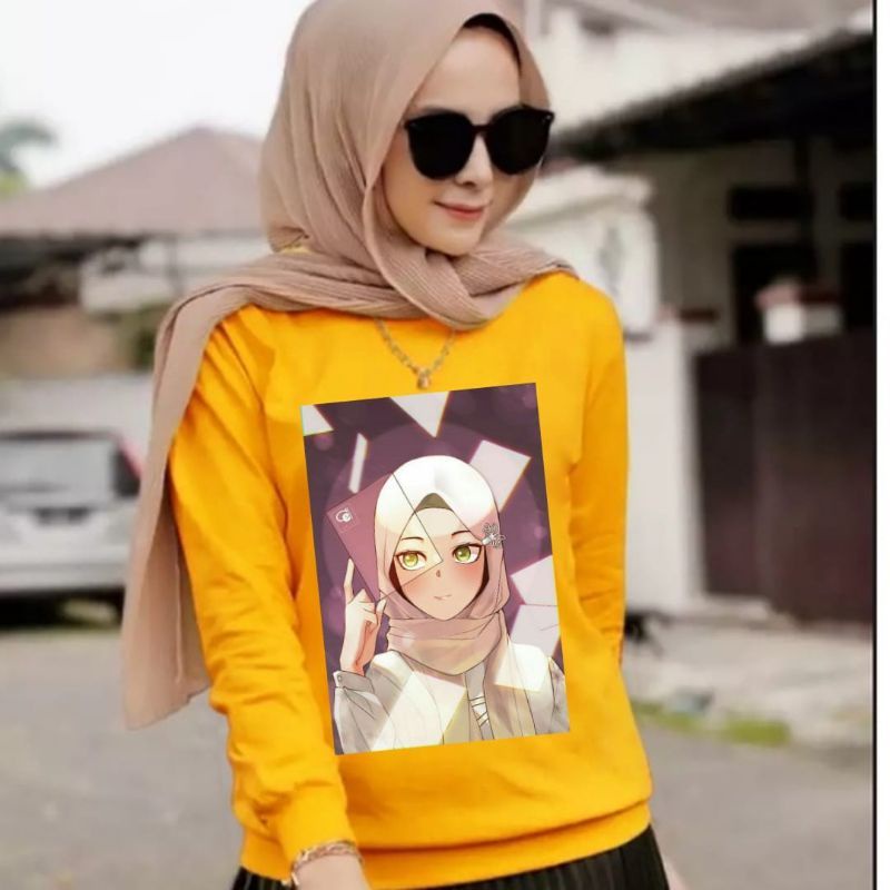 Baju Lengan Panjang Wanita Edisi Muslimah Hijabers-Kekinian kaos Distro Keren