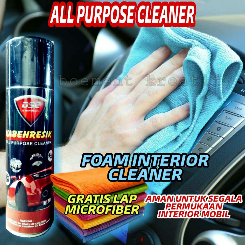 Pembersih interior mobil / All purpose cleaner / pembersih serbaguna bonus kain microfiber premium