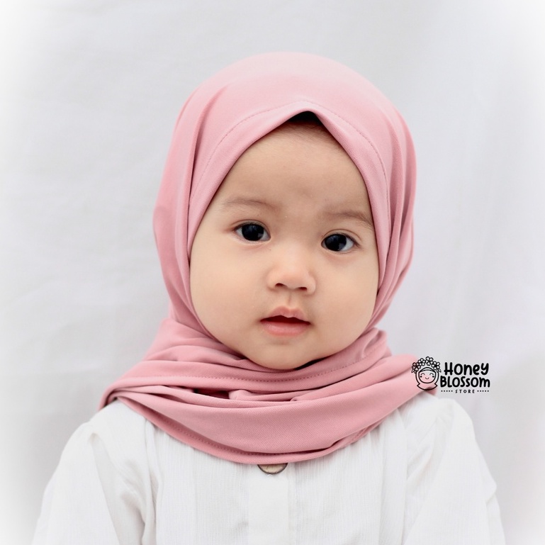 HoneyBlossom - Hijab Segitiga Instan Anak Perempuan 1-7 tahun Jersey Grade A