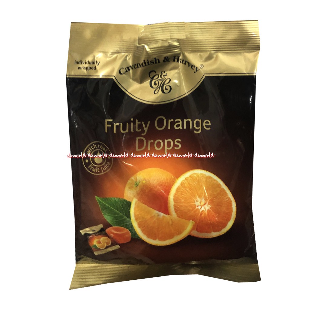 Fruity Orange Drops 100gr Cavendish and Harvey Permen Lunak Kenyal Rasa Jeruk