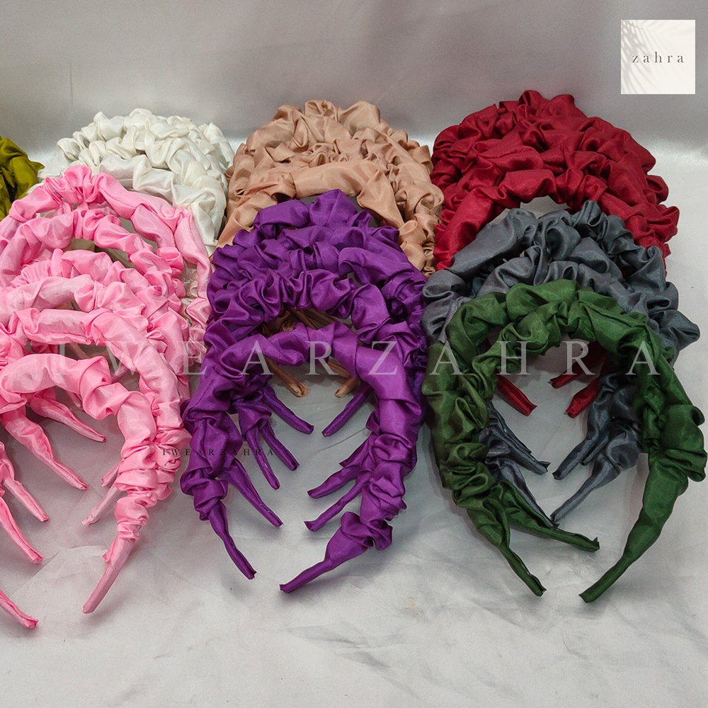 [ GROSIR 12 PCS ] BANDO NAGITA KERUT - Headband puffy kerut korea premium aksesoris rambut headband ruffle aksesoris multifungsi