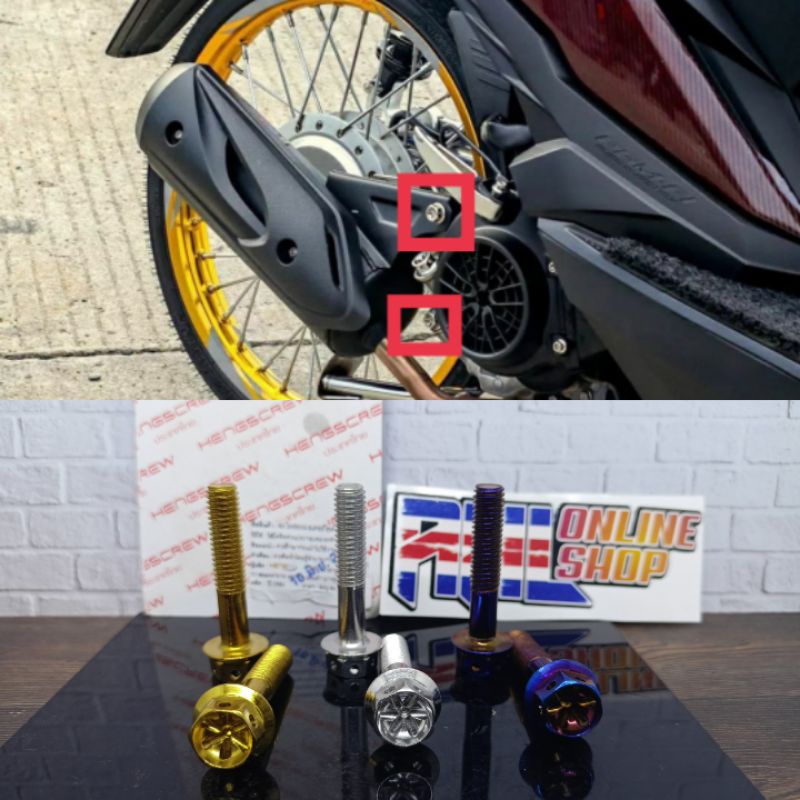 baut drat 14 probolt knalpot stainless original heng baut knalpot beat scoopy vario pcx genio