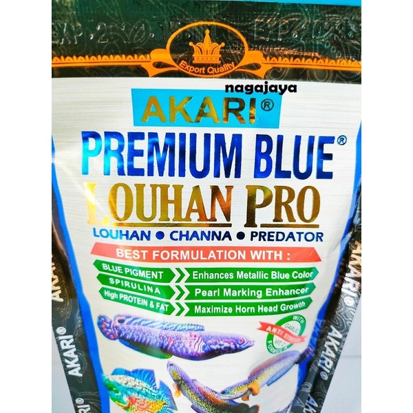 Pellet Premium ikan louhan Akari premium blue louhan PRO pellet 2mm 100 gr
