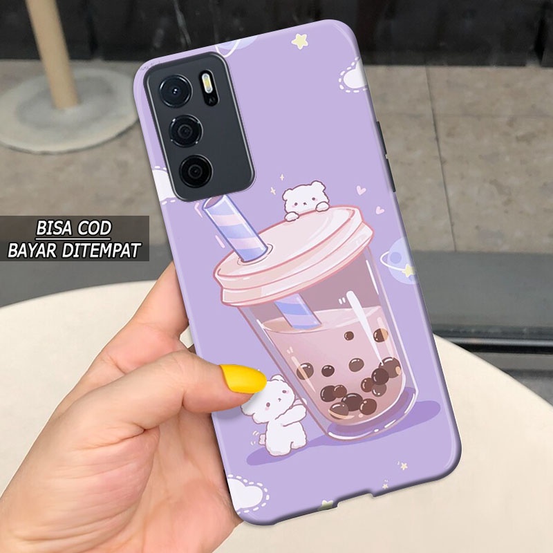 Case Oppo A16 Fashion Case Boba Cute  - Untuk Pria - Wanita - Dewasa - Remaja - Silikon Hp Kesing Hp