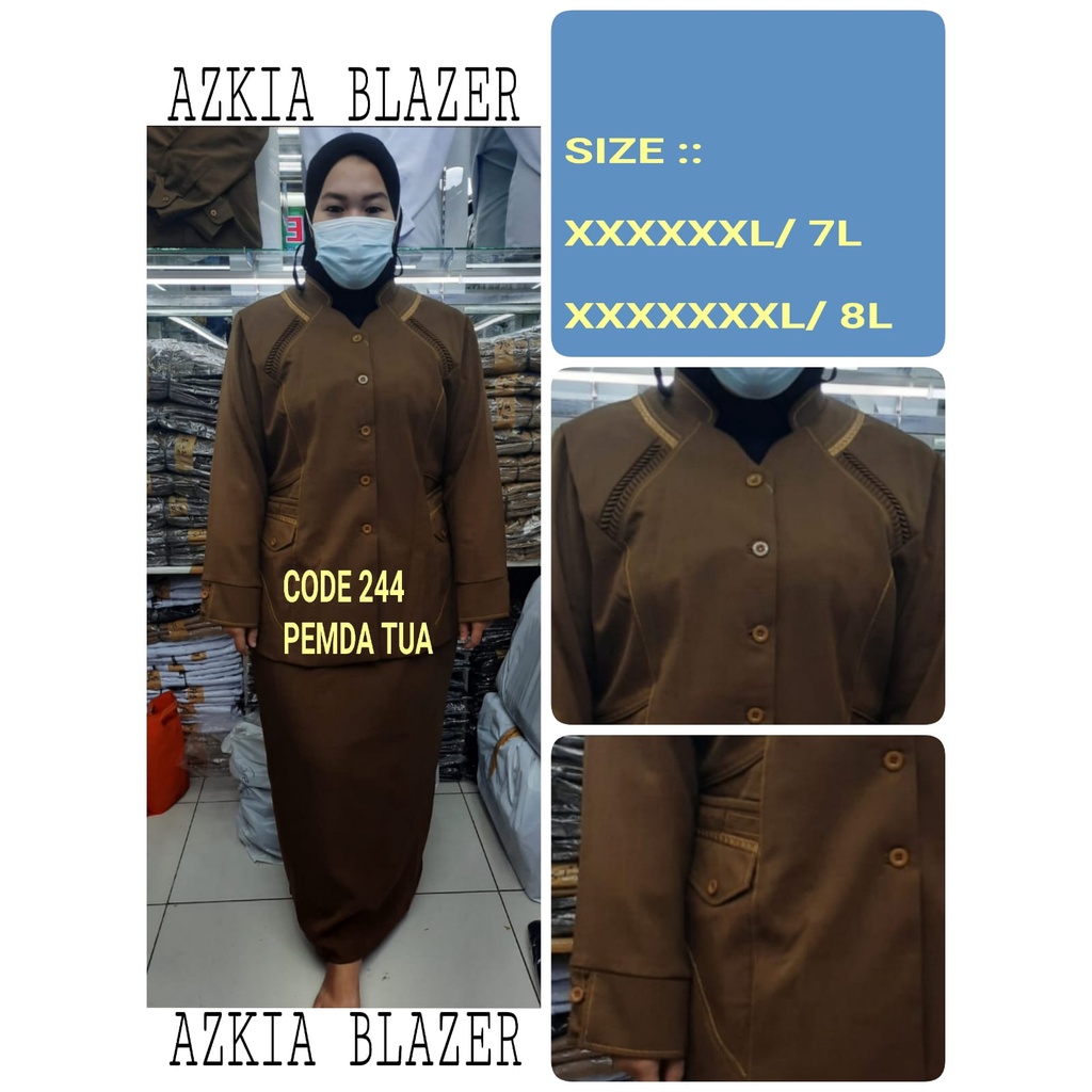 Blazer JUMBO Pemda Tua code 244 setelan Rok Dan Celana ukuran 6L-7L-8L-seragam Guru dan PNS-Pakaian Pemda terbaru-blazer jumbo